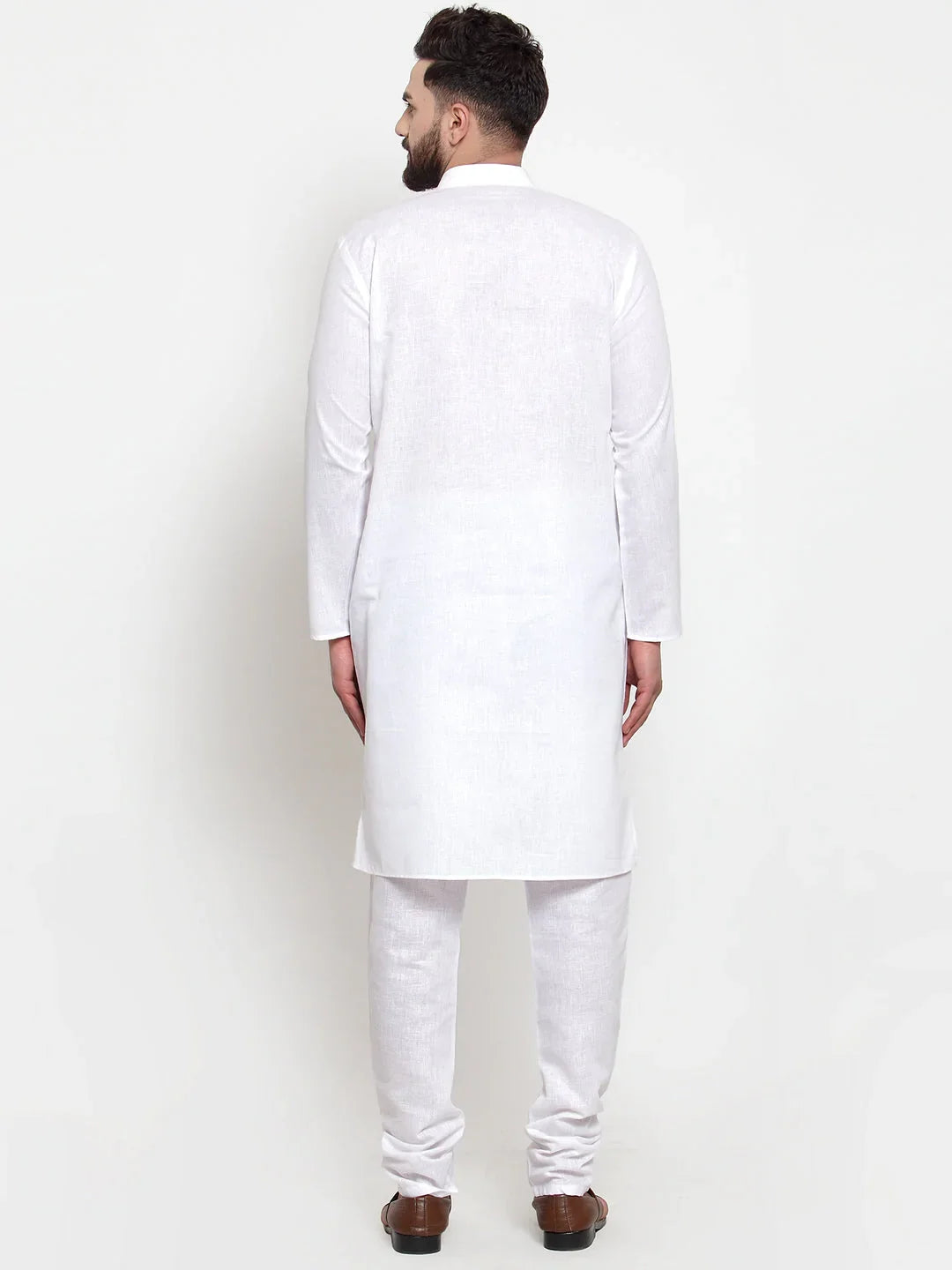 Jompers Men's Solid Dobby Kurta Payjama Set - White - Distacart