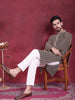 Jompers Men's Sequins Embroidered Kurta with Pyjama - Black - Distacart