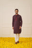 Jompers Men's Sequins Chikankari Embroidered Kurta only - Maroon - Distacart