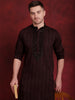 Jompers Men's Sequins Embroidered Kurta Pyjama Set - B-Maroon - Distacart