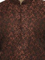 Thumbnail for Jompers Men's Maroon & Black Woven Design Kurta with Churidar - Distacart