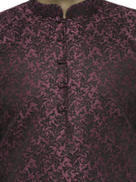 Thumbnail for Jompers Men's Purple & Black Self Design Kurta with Churidar - Distacart