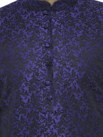 Thumbnail for Jompers Men's Royal Blue & Black Self Design Kurta with Churidar - Distacart