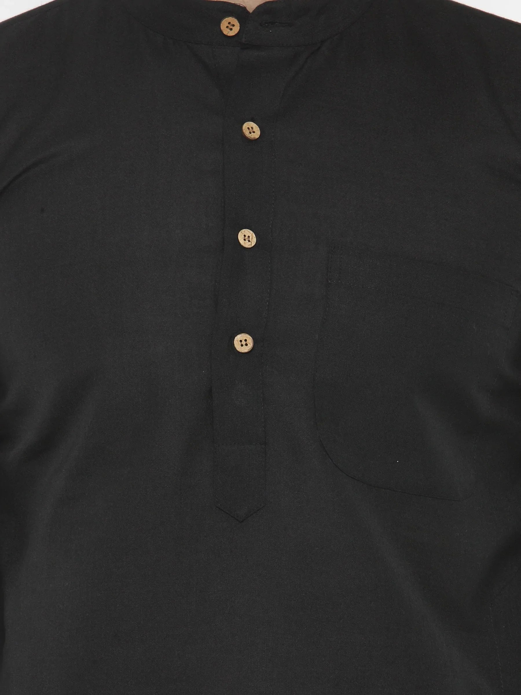 Jompers Men's Black & White Solid Kurta with Churidar - Distacart