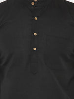 Thumbnail for Jompers Men's Black & White Solid Kurta with Churidar - Distacart
