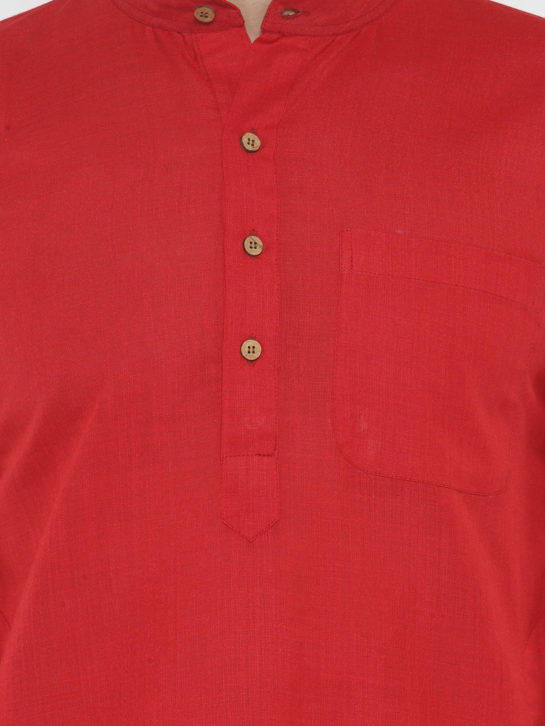 Jompers Men's Red & White Solid Kurta with Churidar - Distacart