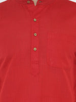 Thumbnail for Jompers Men's Red & White Solid Kurta with Churidar - Distacart