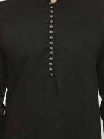 Thumbnail for Jompers Men's Black Solid Kurta with Churidar - Distacart