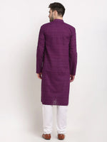 Thumbnail for Jompers Men's Purple Chikan Kurta with Churidar - Distacart