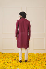 Thumbnail for Jompers Men's Purple Chikan Kurta Only - Distacart