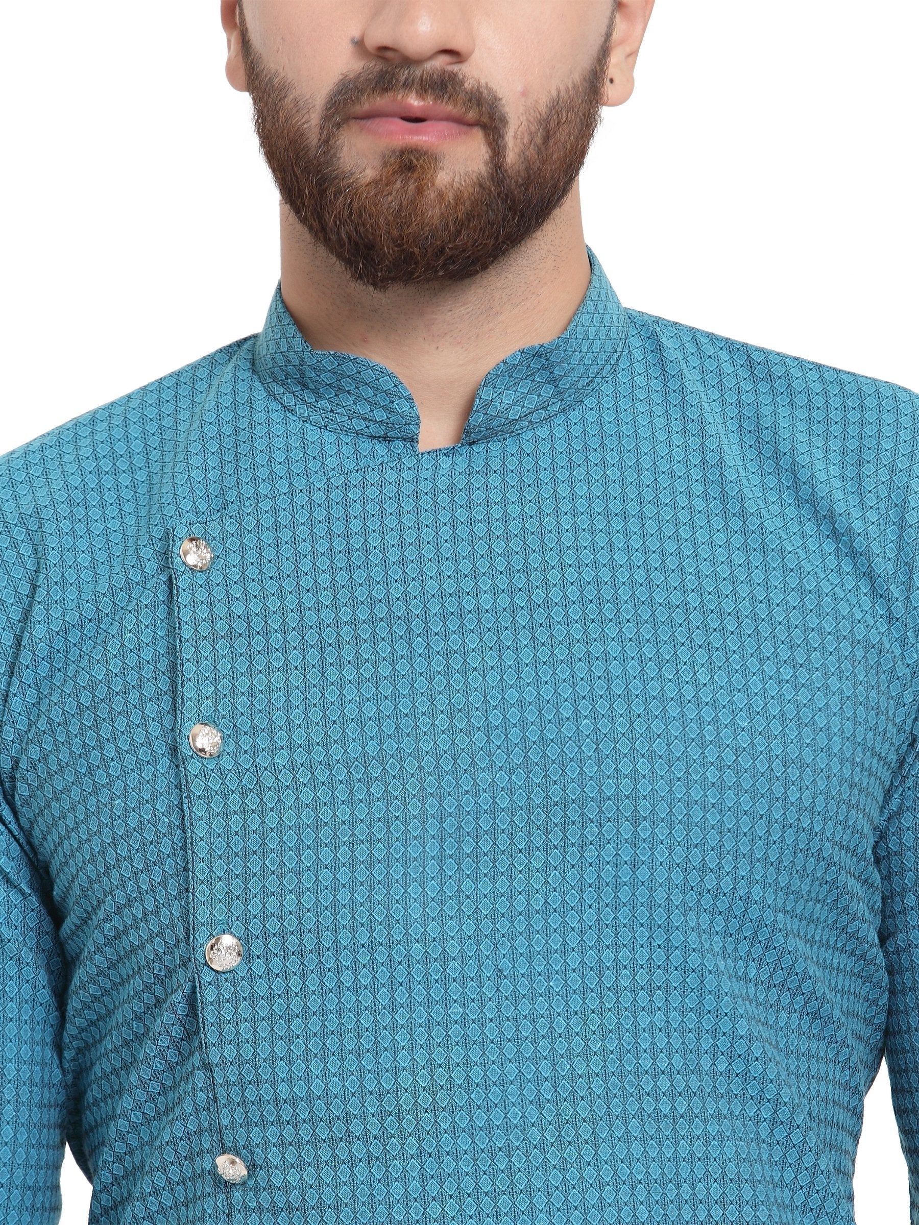 Jompers Men's Green Self Design Kurta Only - Distacart