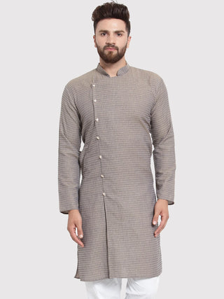 Jompers Men's Grey Self Design Kurta Only - Distacart