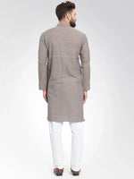 Thumbnail for Jompers Men's Grey Self Design Kurta with Pajama - Distacart