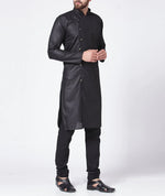 Thumbnail for Jompers Men's Black Solid Kurta with Churidar - Distacart