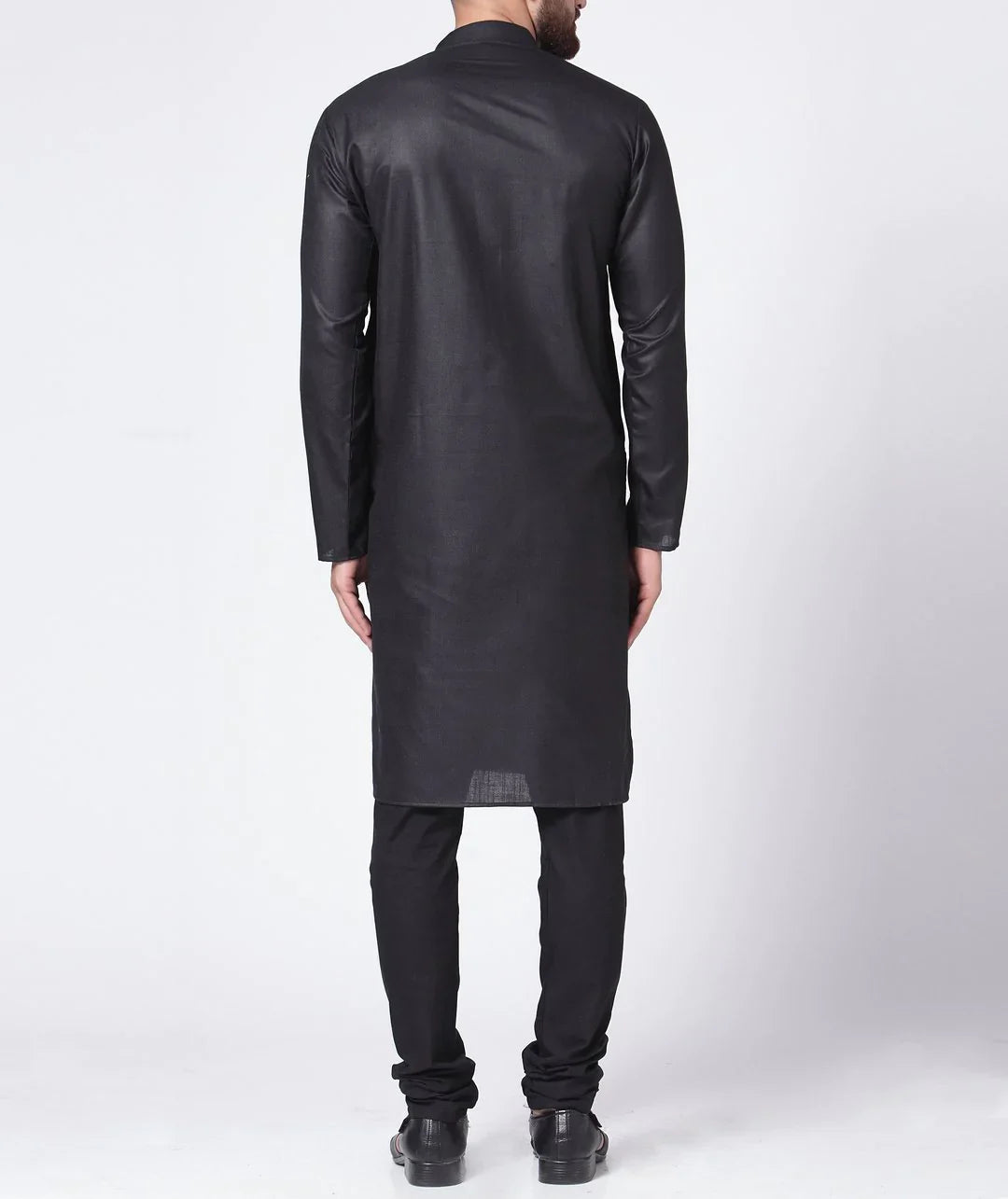 Jompers Men's Black Solid Kurta with Churidar - Distacart
