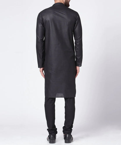 Jompers Men's Black Solid Kurta Only - Distacart