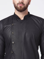 Thumbnail for Jompers Men's Black Solid Kurta with Churidar - Distacart