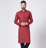 Thumbnail for Jompers Men's Maroon Solid Kurta Only - Distacart