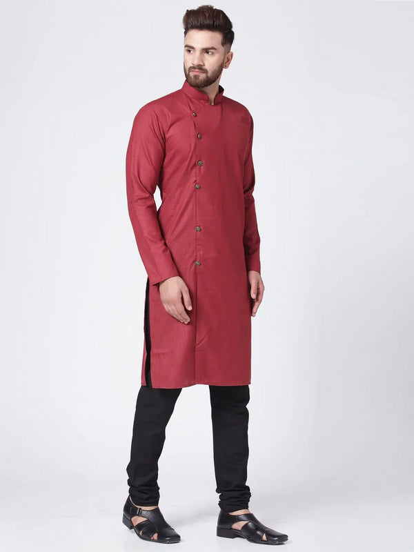 Jompers Men's Maroon Solid Kurta with Churidar - Distacart