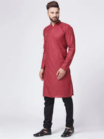 Thumbnail for Jompers Men's Maroon Solid Kurta with Churidar - Distacart
