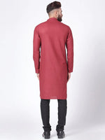 Thumbnail for Jompers Men's Maroon Solid Kurta with Churidar - Distacart