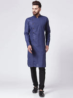 Thumbnail for Jompers Men's Navy-Blue Solid Kurta with Churidar - Distacart