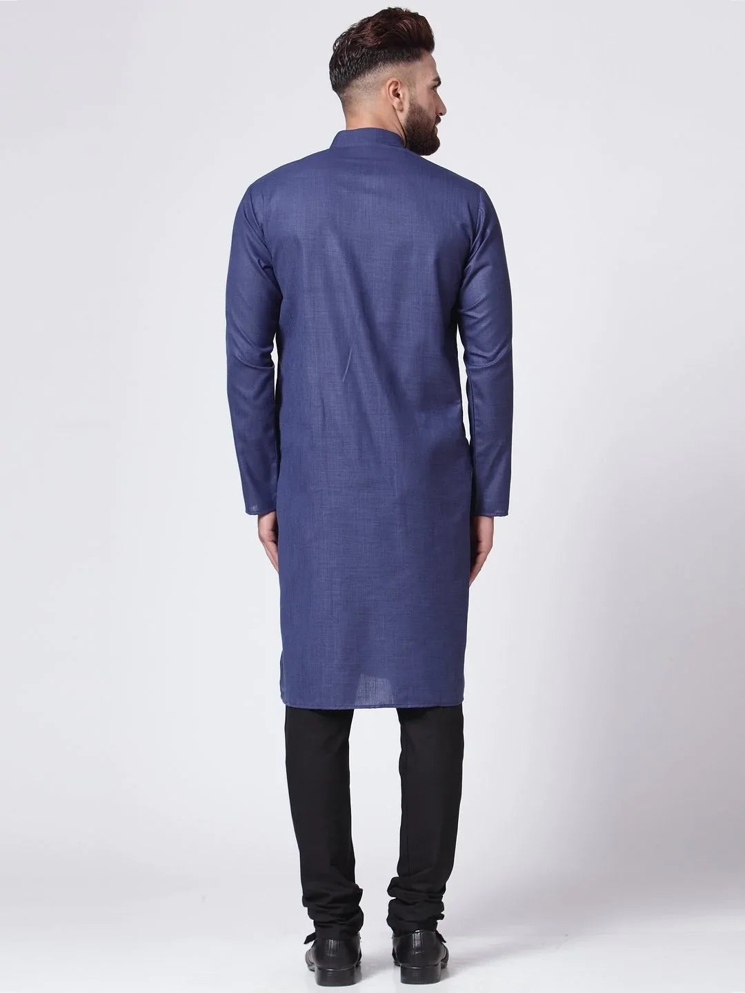 Jompers Men's Navy-Blue Solid Kurta with Churidar - Distacart