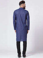 Thumbnail for Jompers Men's Navy-Blue Solid Kurta with Churidar - Distacart