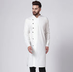 Thumbnail for Jompers Men's White Solid Kurta Only - Distacart