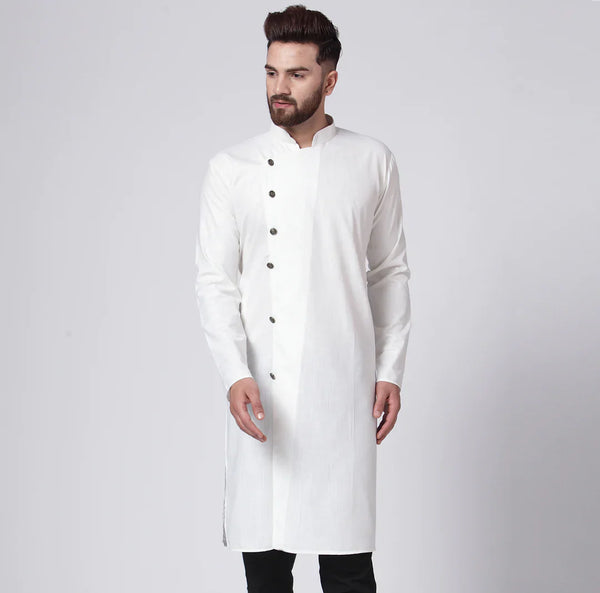Jompers Men's White Solid Kurta Only - Distacart
