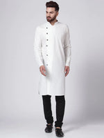 Thumbnail for Jompers Men's White Solid Kurta with Churidar - Distacart