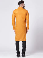 Thumbnail for Jompers Men's Yellow Solid Kurta with Churidar - Distacart