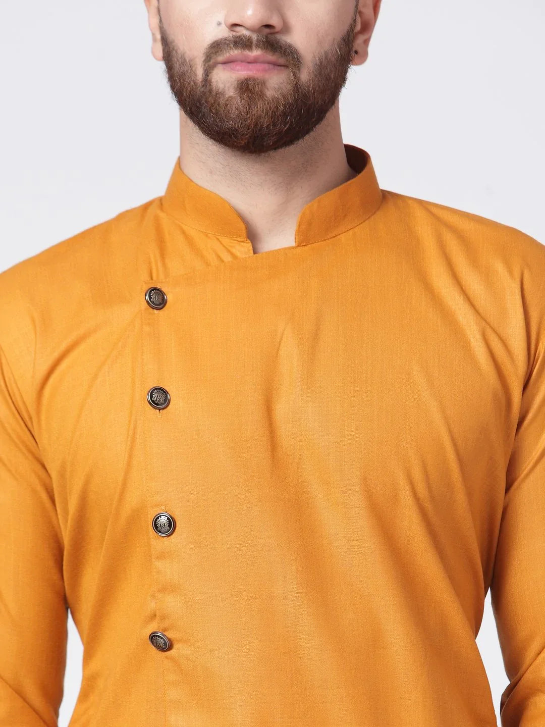 Jompers Men's Yellow Solid Kurta with Churidar - Distacart