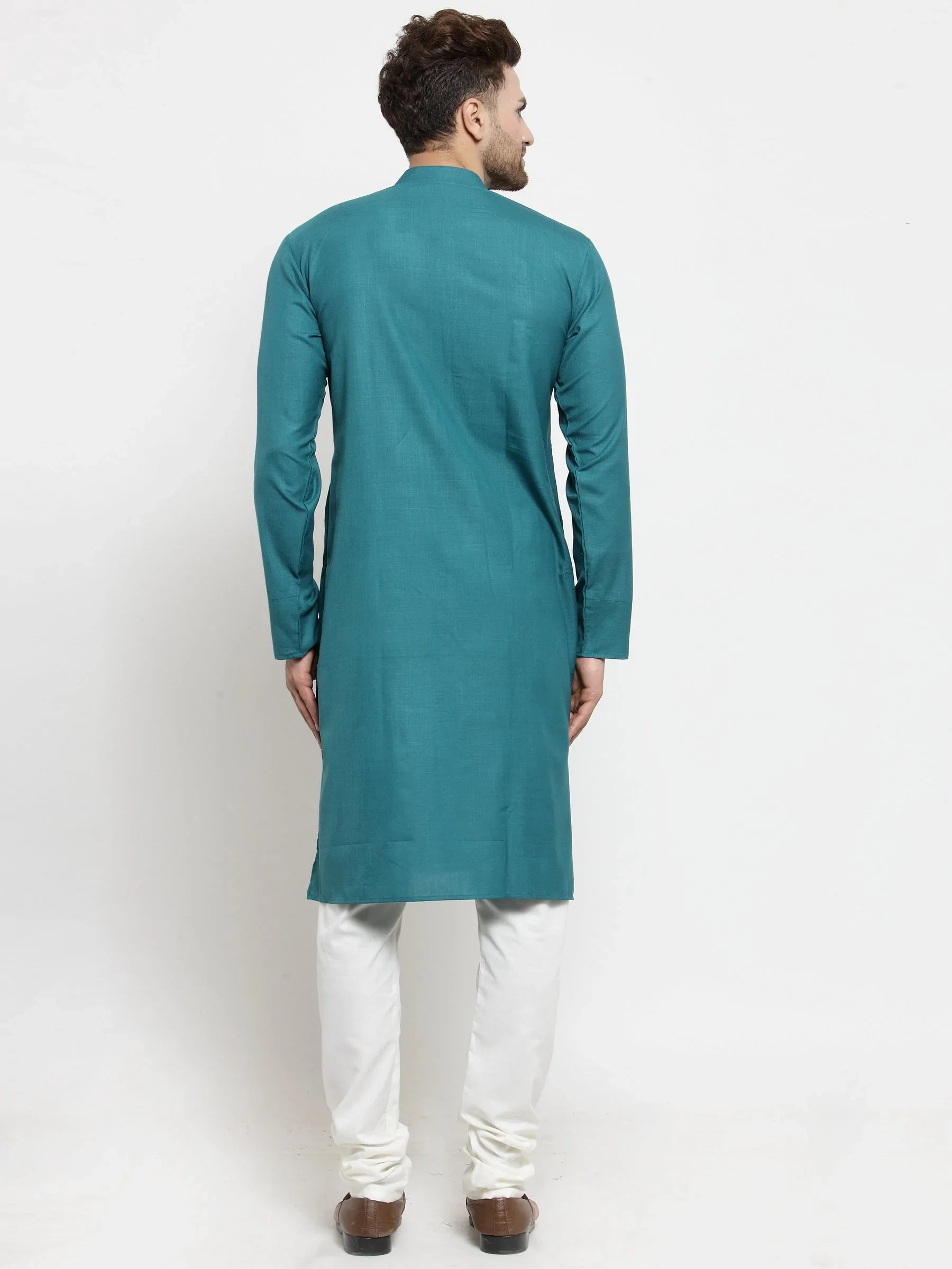 Jompers Men's Green Solid Kurta with Churidar - Distacart