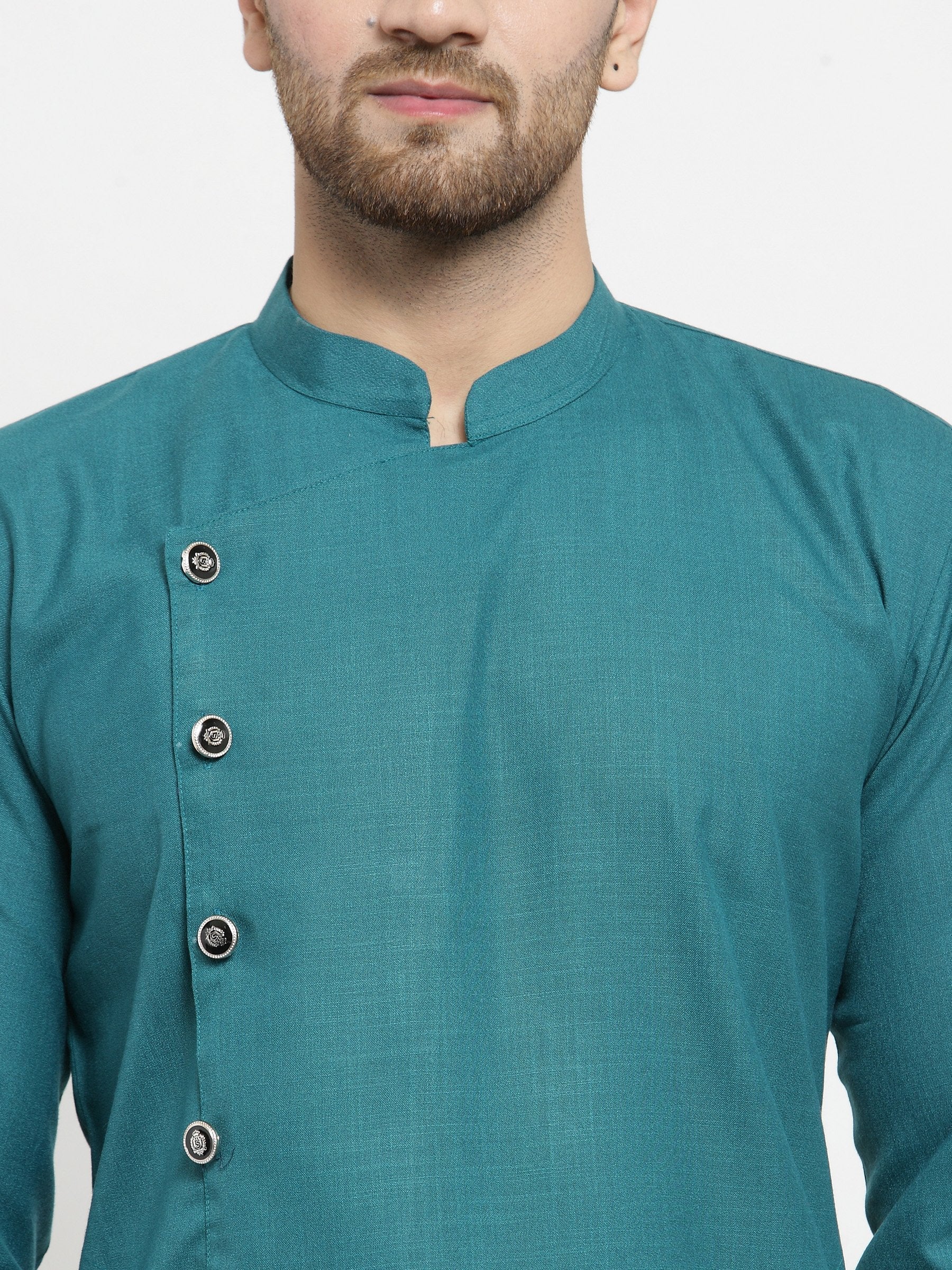 Jompers Men's Green Solid Kurta with Churidar - Distacart