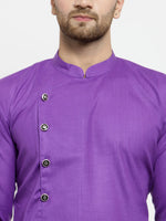 Thumbnail for Jompers Men's Purple Solid Kurta with Churidar - Distacart