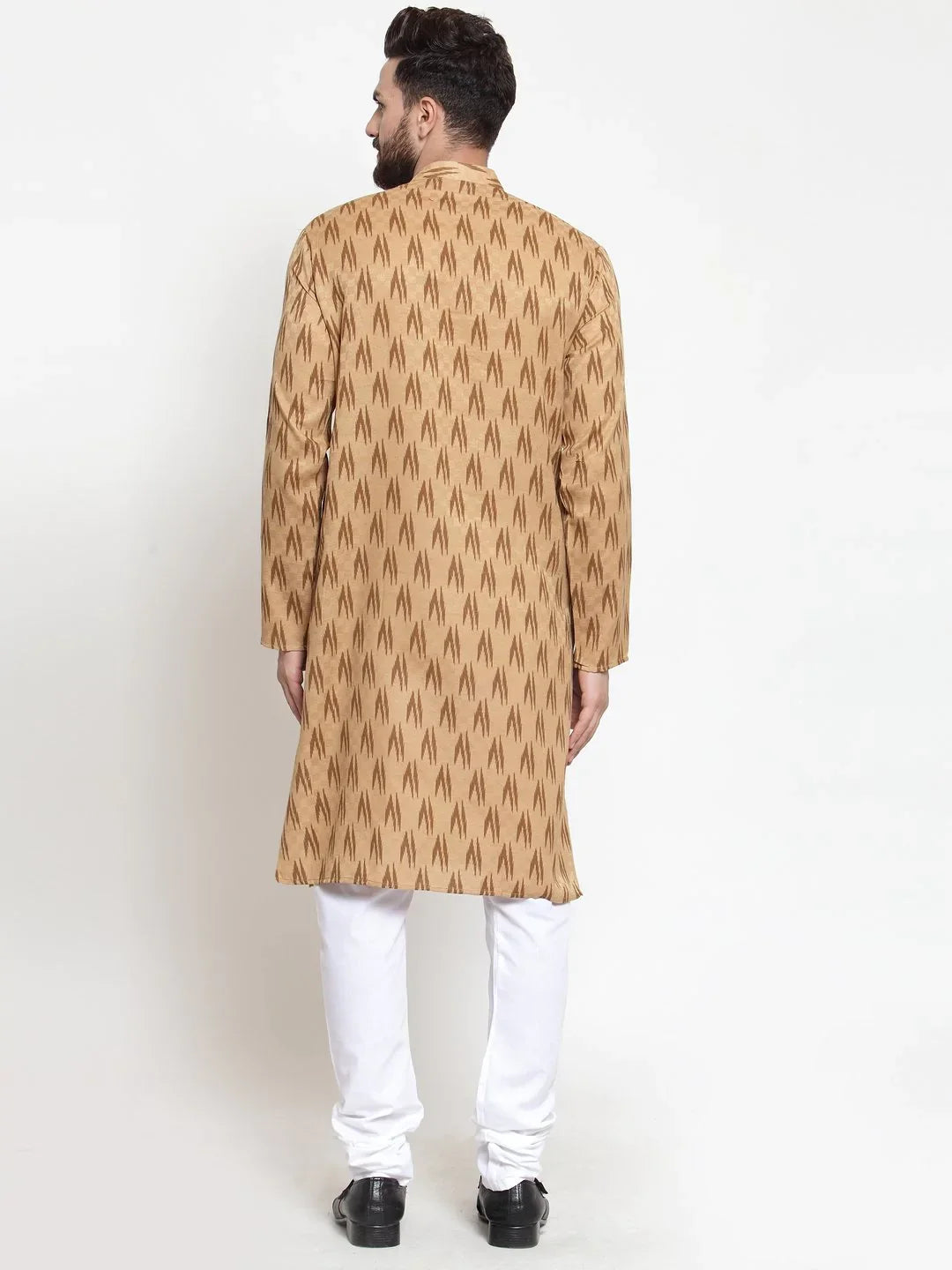 Jompers Men's Brown Printed Kurta with Churidar - Distacart