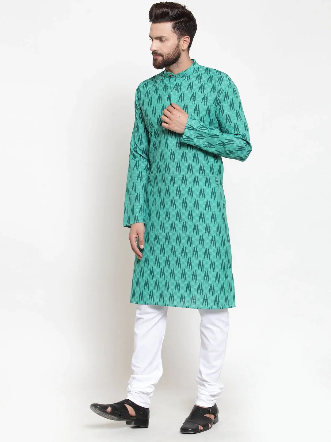 Jompers Men's Green Printed Kurta Only - Distacart
