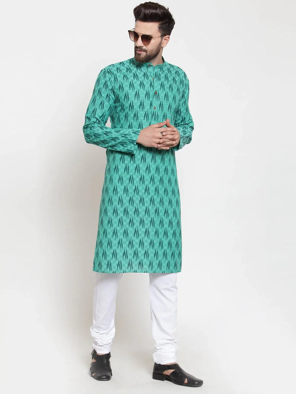 Jompers Men's Green Printed Kurta Only - Distacart