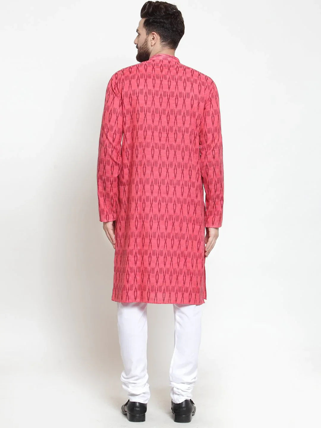 Jompers Men's Peach Printed Kurta Only - Distacart