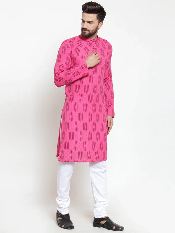 Jompers Men's Pink Printed Kurta Only - Distacart