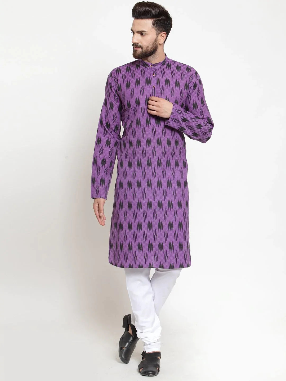 Jompers Men's Purple Printed Kurta Only - Distacart