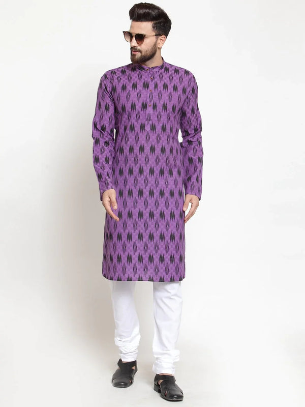 Jompers Men's Purple Printed Kurta Only - Distacart