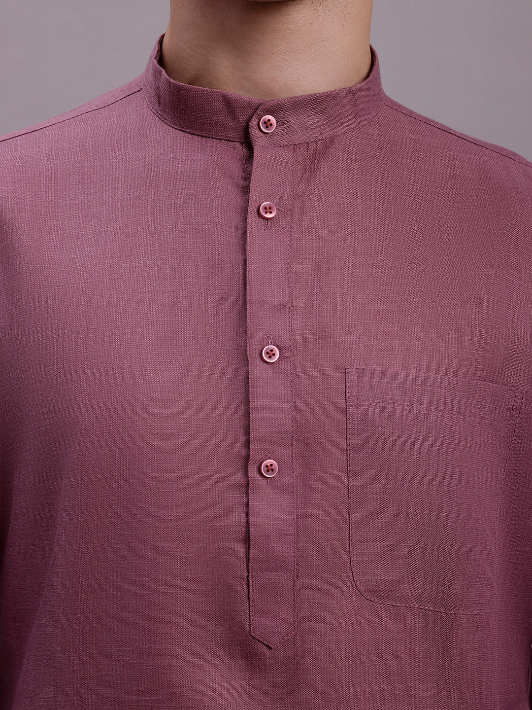 Jompers Men's Solid Cotton Kurta With Pyjamas - Magenta - Distacart