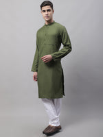 Thumbnail for Jompers Men's Cotton Solid Kurta Payjama Sets - Distacart