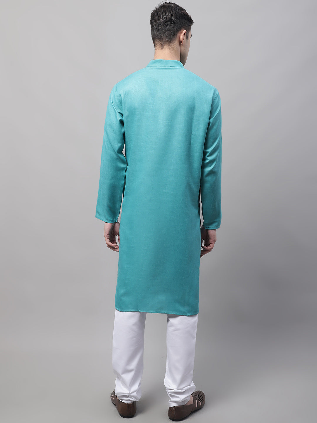 Jompers Men's Cotton Solid Kurta Payjama Sets - Rama - Distacart