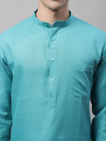 Thumbnail for Jompers Men's Cotton Solid Kurta Payjama Sets - Rama - Distacart