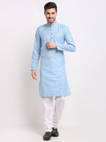 Thumbnail for Jompers Men's Woven Kurta Payjama Sets - Sky Blue - Distacart