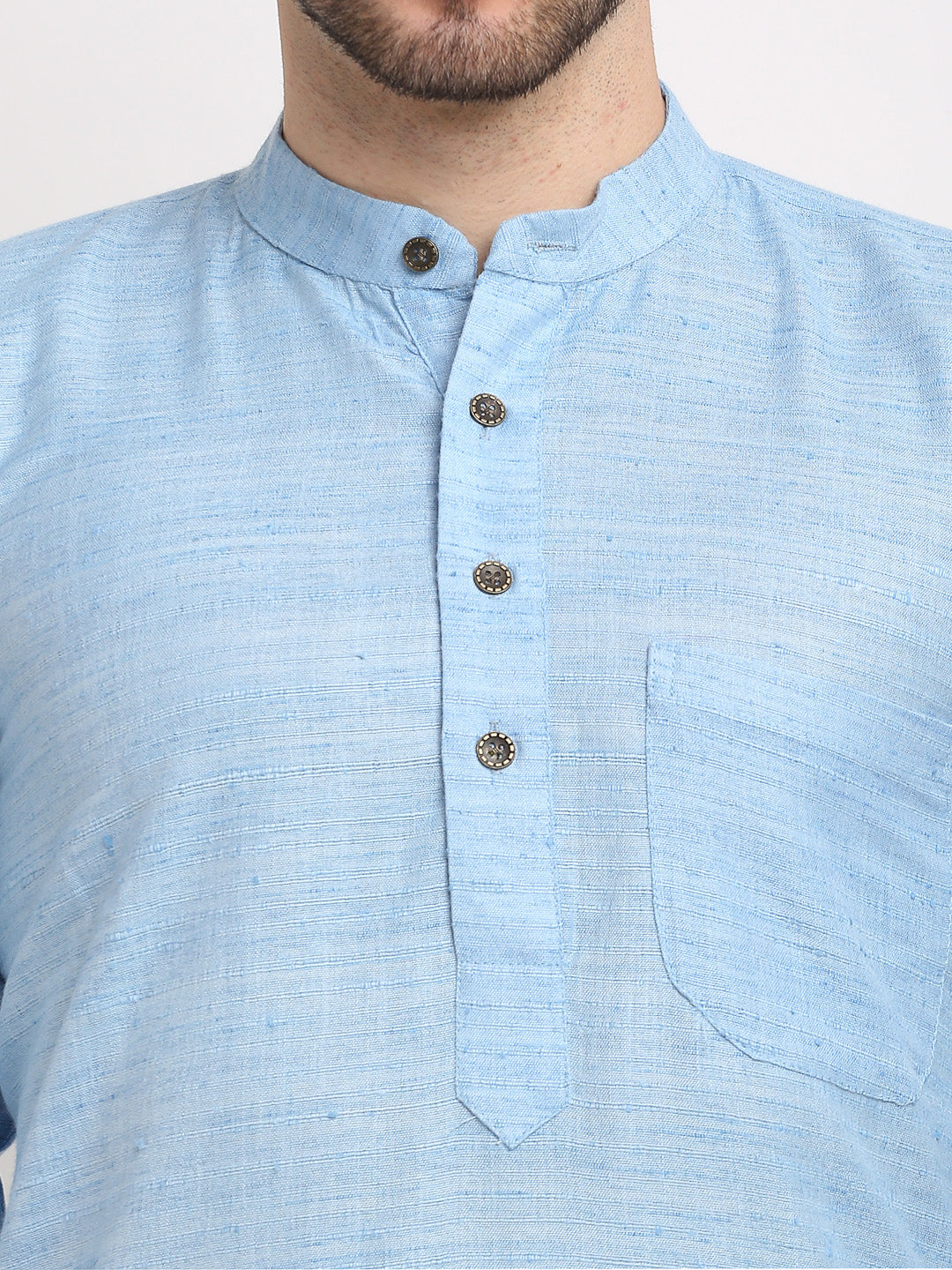Jompers Men's Woven Kurta Payjama Sets - Sky Blue - Distacart
