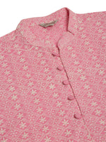 Thumbnail for Jompers Men's Pink & White Embroidered Straight Kurta Pyjama Set - Distacart